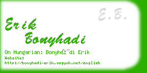 erik bonyhadi business card